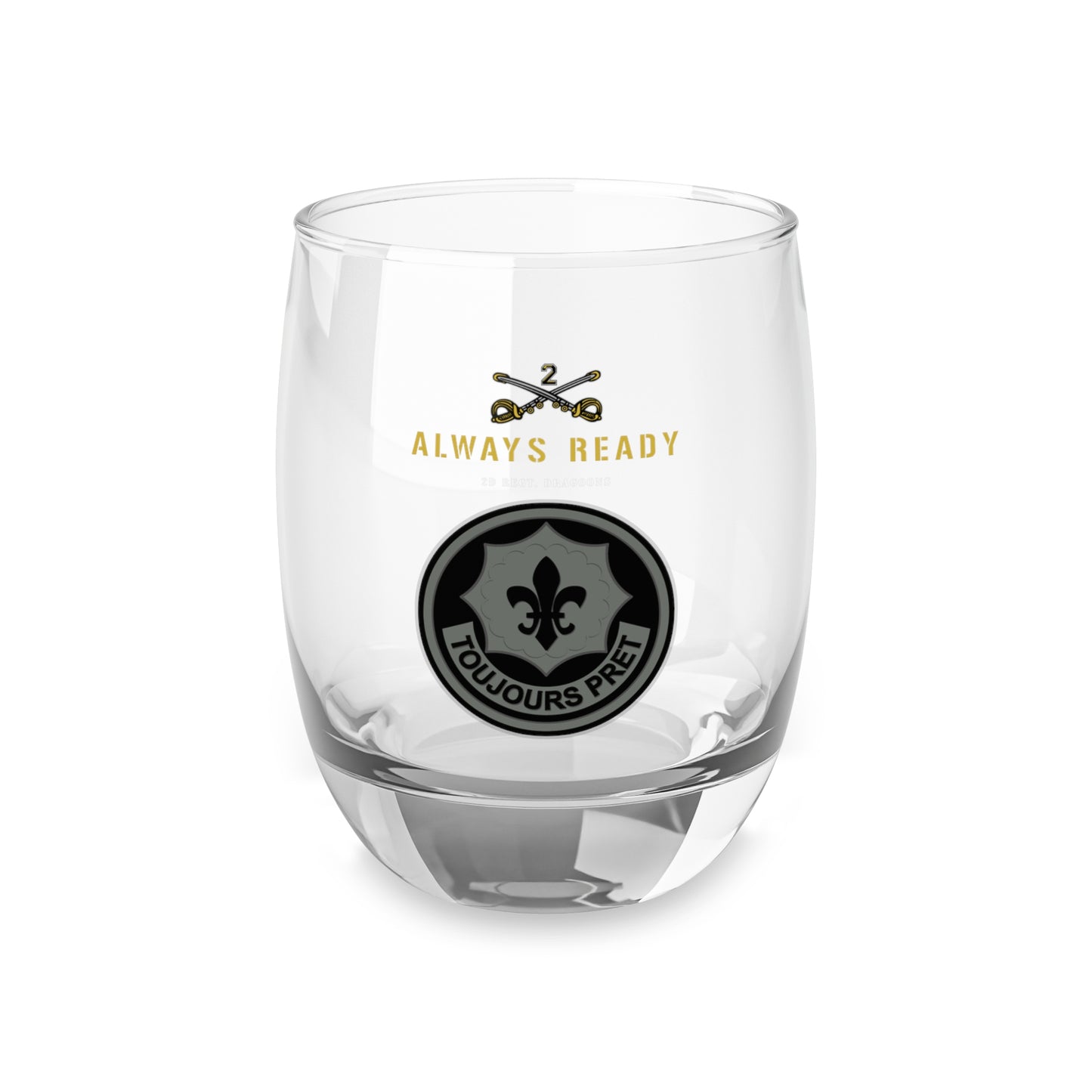 2nd Armored Cavalry Whiskey Glass (Patch Subdued)