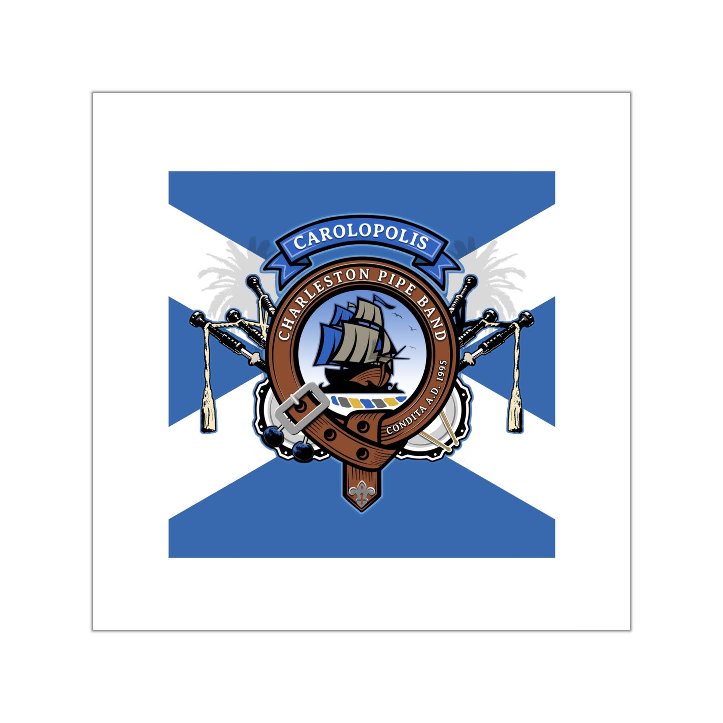 Charleston Pipe Band Clan Crest style sticker