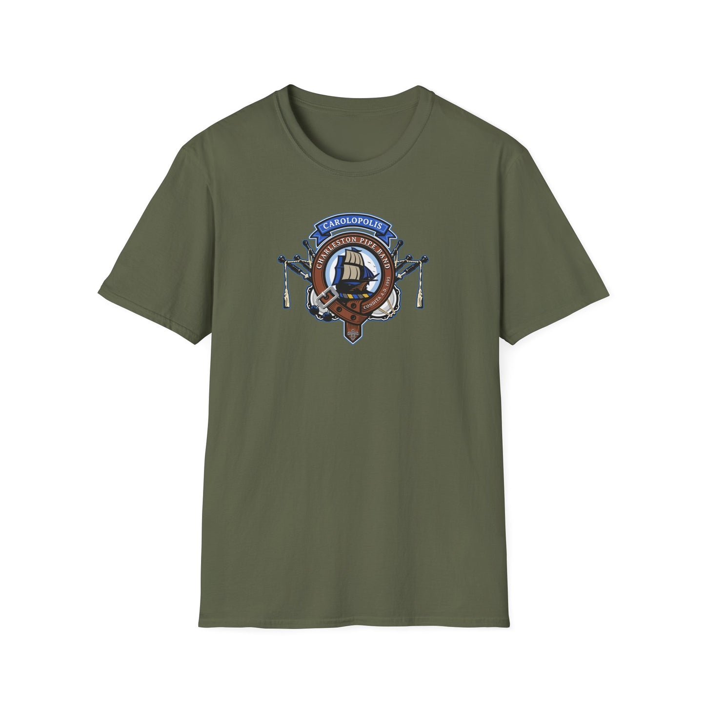 Charleston Pipe Band Clan Crest style Tshirt