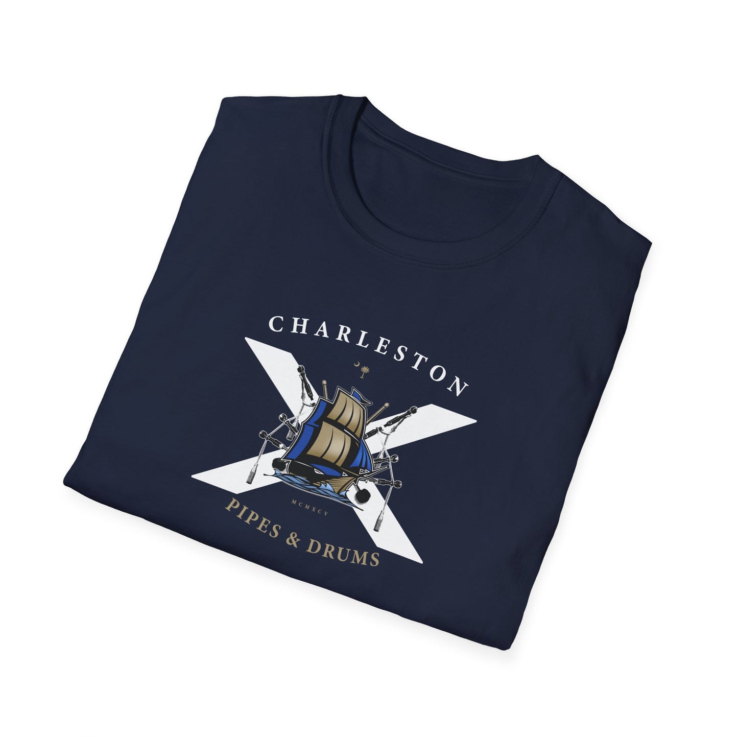 Charleston Pipe Band Ship and Cross Design