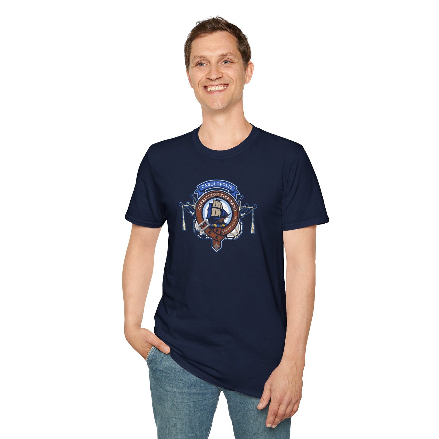 Charleston Pipe Band Clan Crest style Tshirt