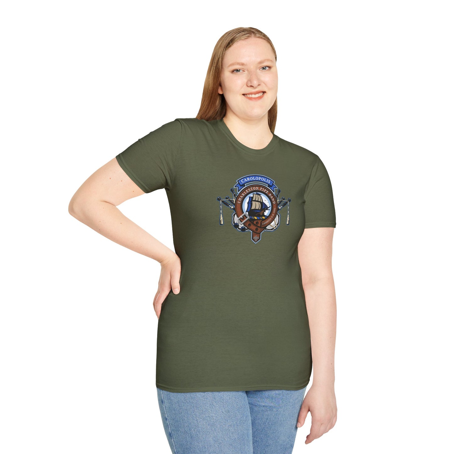 Charleston Pipe Band Clan Crest style Tshirt