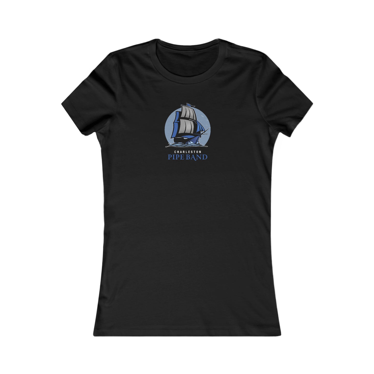 Charleston Pipe Band Women's Favorite Tee, Blue/Grey Design