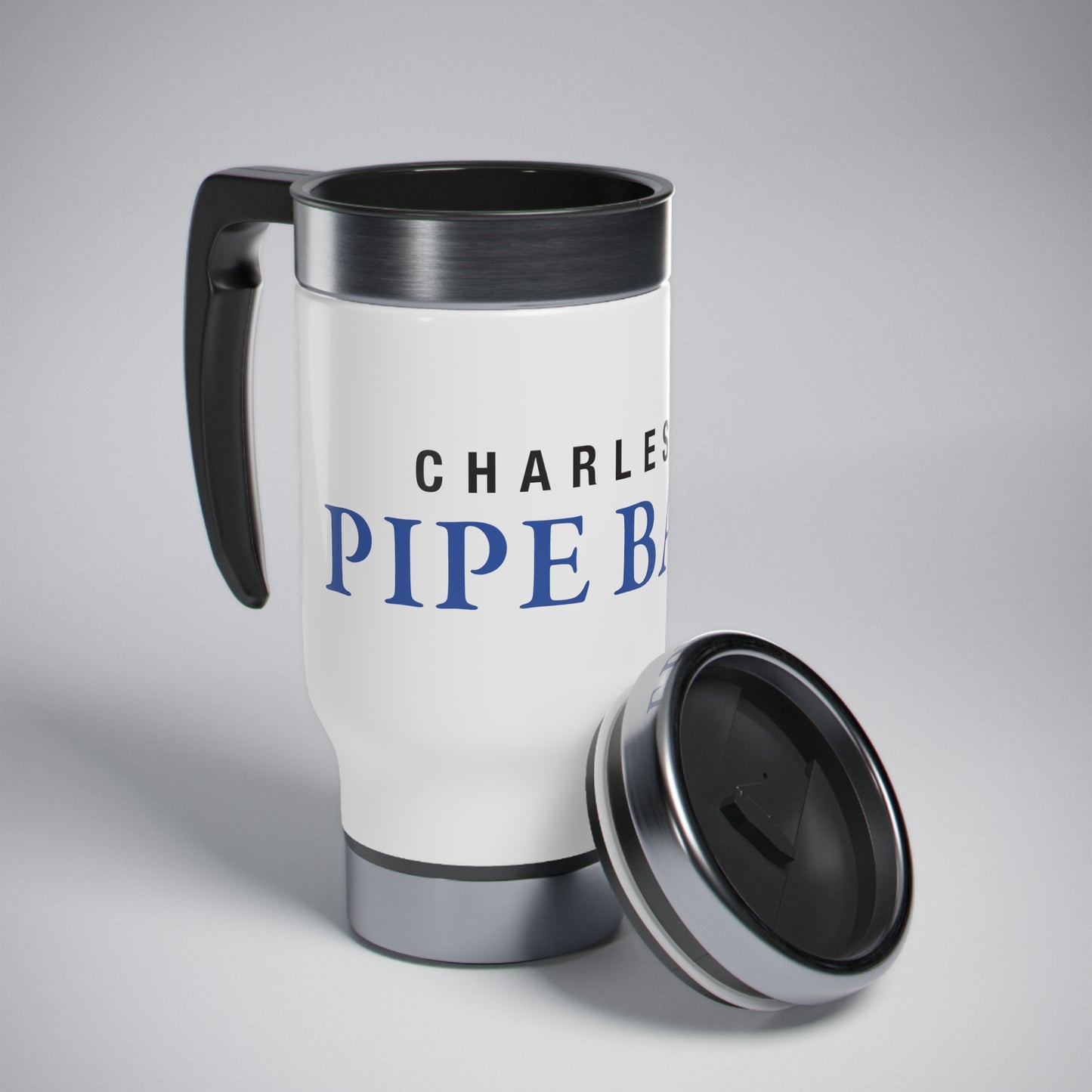 Charleston Pipe Band Stainless Steel Travel Mug with Handle, 14oz