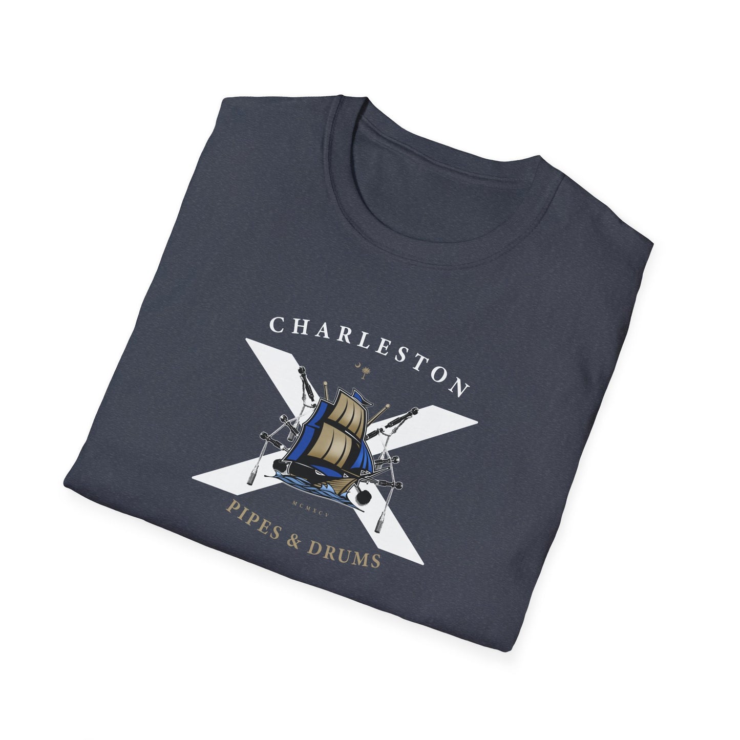 Charleston Pipe Band Ship and Cross Design