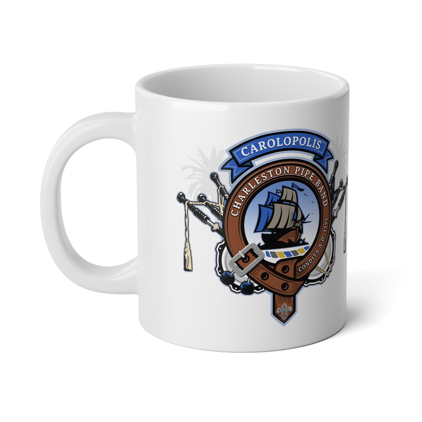 Charleston Pipe Band Ship Clan Crest design coffee mug