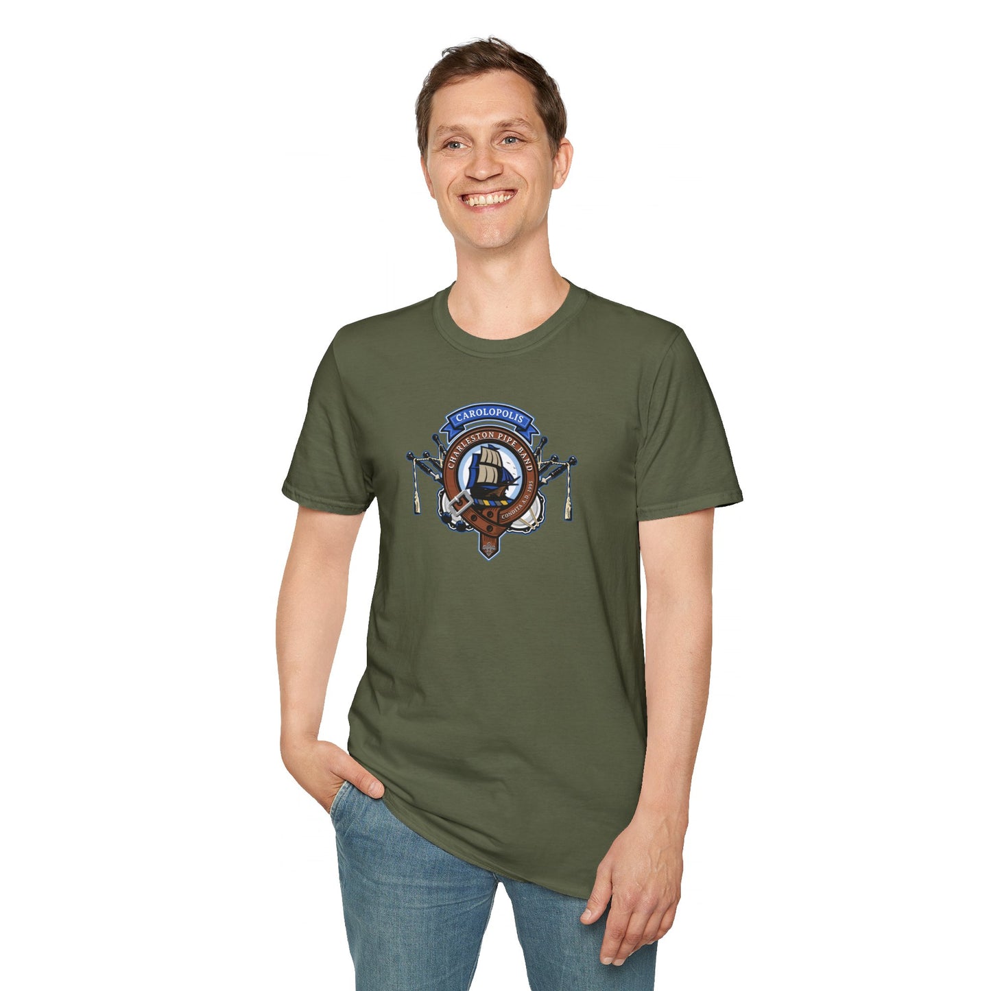 Charleston Pipe Band Clan Crest style Tshirt