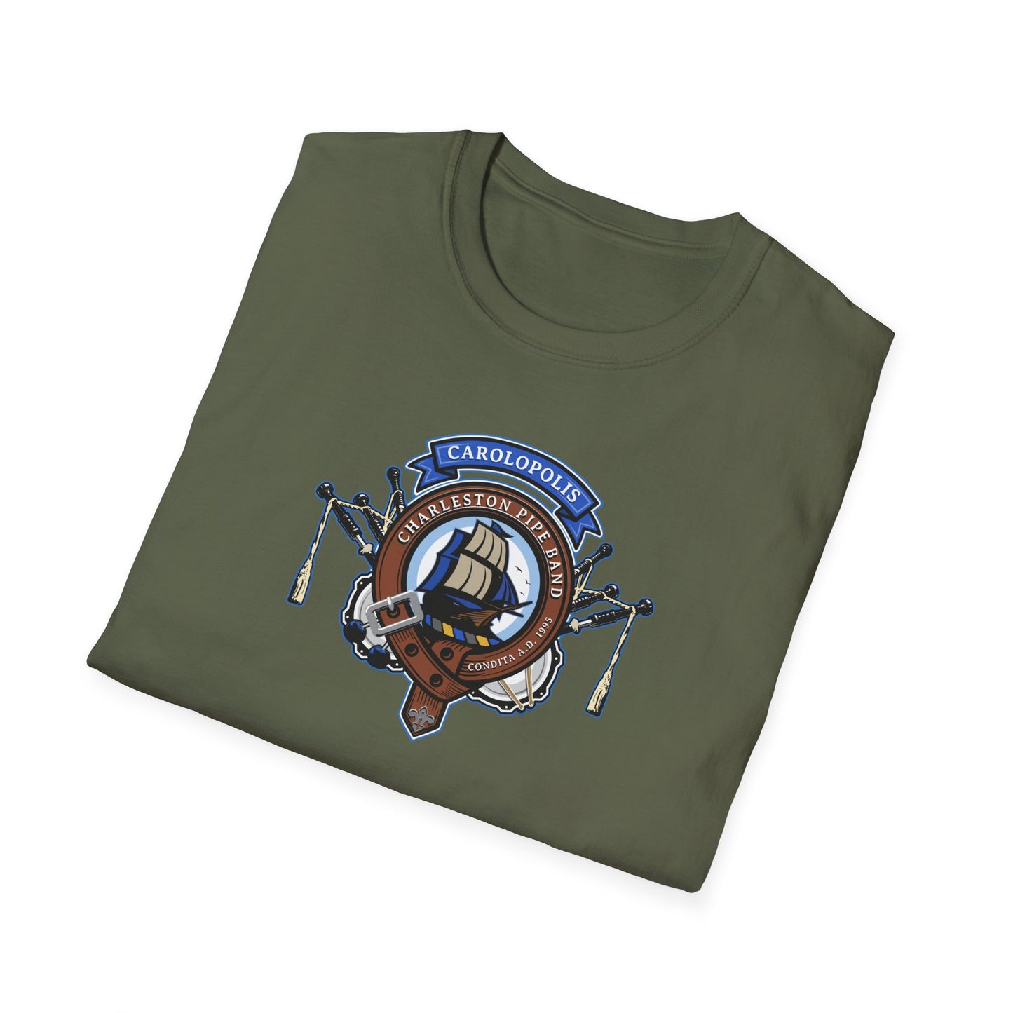 Charleston Pipe Band Clan Crest style Tshirt