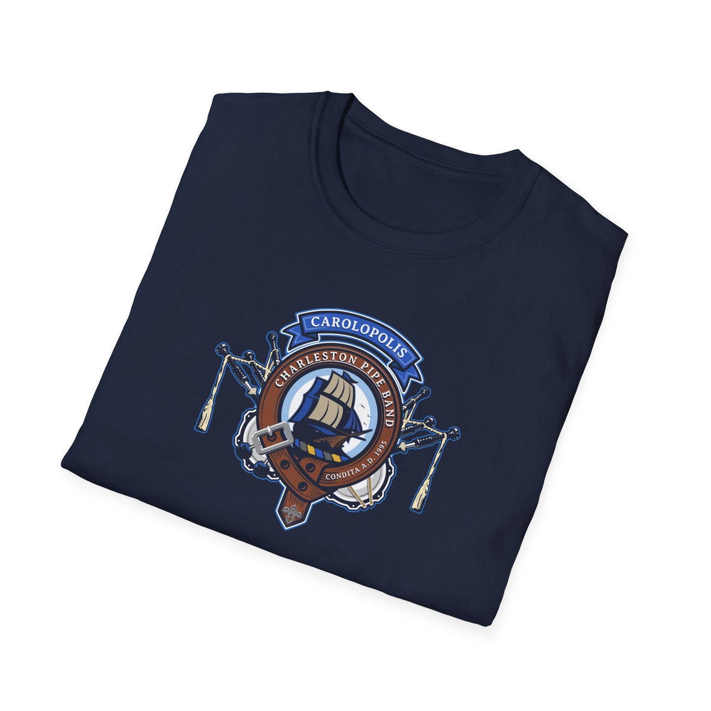 Charleston Pipe Band Clan Crest style Tshirt